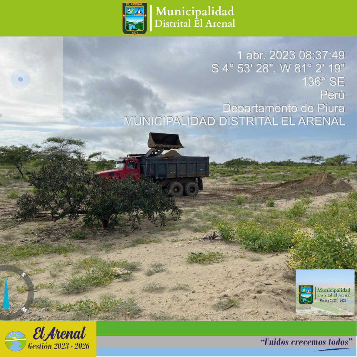 Foto de los trabajos para mejorar la transitabilidad.