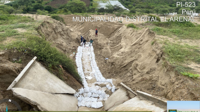 Fotos de los trabajos de mitigación de daños. 