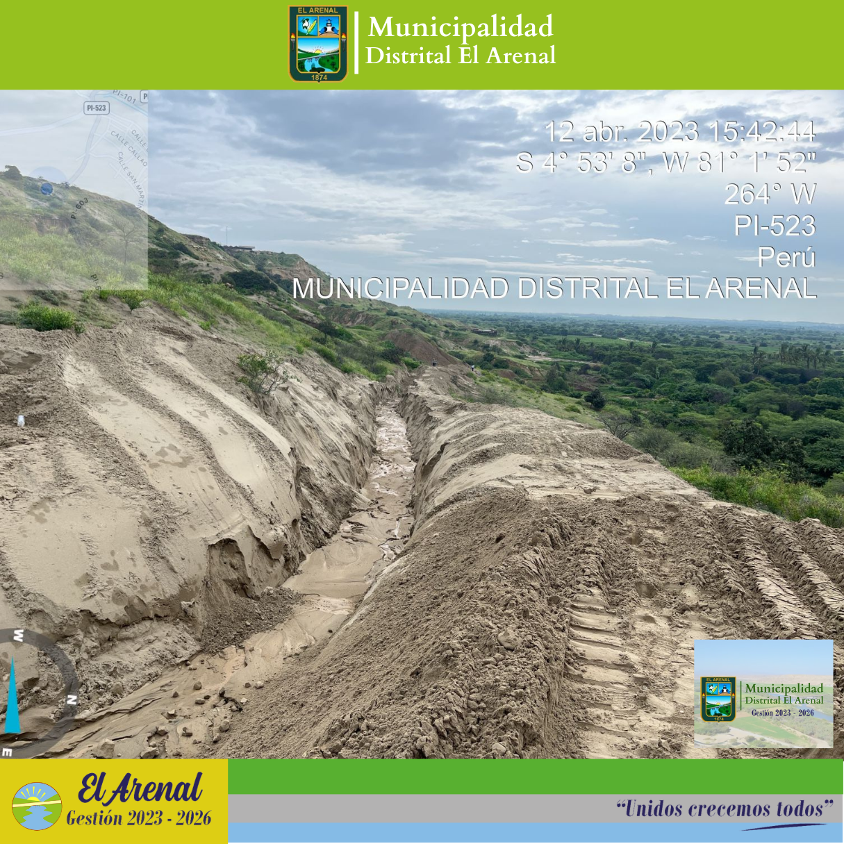 Fotos de los trabajos de mitigación de daños.