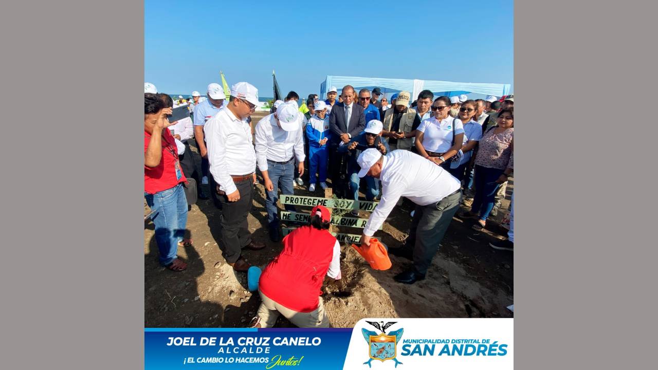 Se Realizó La Campaña De Forestación Y Arborización "Gran Cruzada Verde En Pisco " Donde San Andrés Inició Esta Gran Acción.