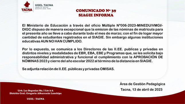 Archivo JPG de comunicado