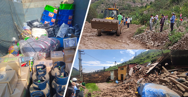 Ayuda humanitaria y maquinaria pesada destinada a zona devastada por derrumbe en “La Perla” – Atavillos Bajo