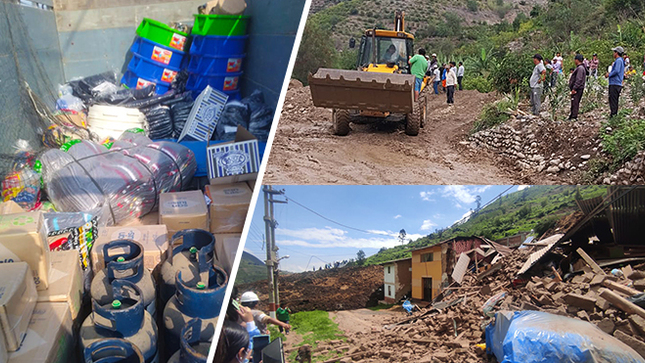 Ayuda humanitaria y maquinaria pesada destinada a zona devastada por derrumbe en “La Perla” – Atavillos Bajo