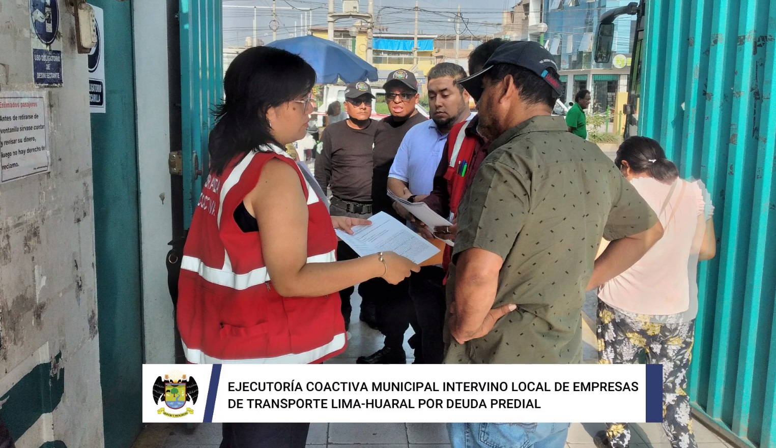 Ejecutoría coactiva municipal intervino local de empresas de transporte Lima-Huaral por deuda predial