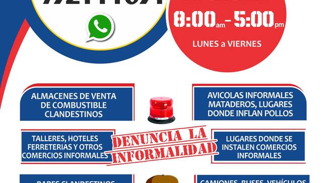 MUNICIPALIDAD DE HUAURA HABILITA “FISCAFONO” NUMERO PARA REALIZAR DENUNCIAS CONTRA LA INFORMALIDAD 