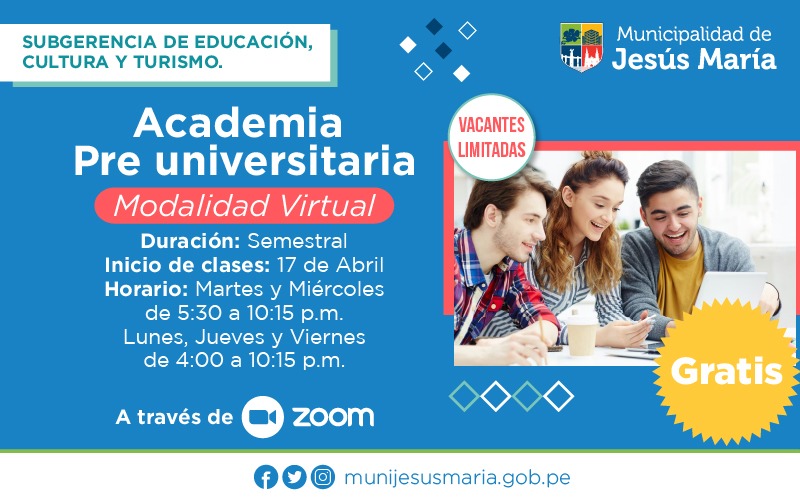 Dirigida a estudiantes que estén cursando el 4to y 5to de secundaria o ya hayan egresado y deseen mejorar sus habilidades académicas, adquirir nuevos conocimientos y prepararse mejor para el ingreso a la universidad 👩🎓.