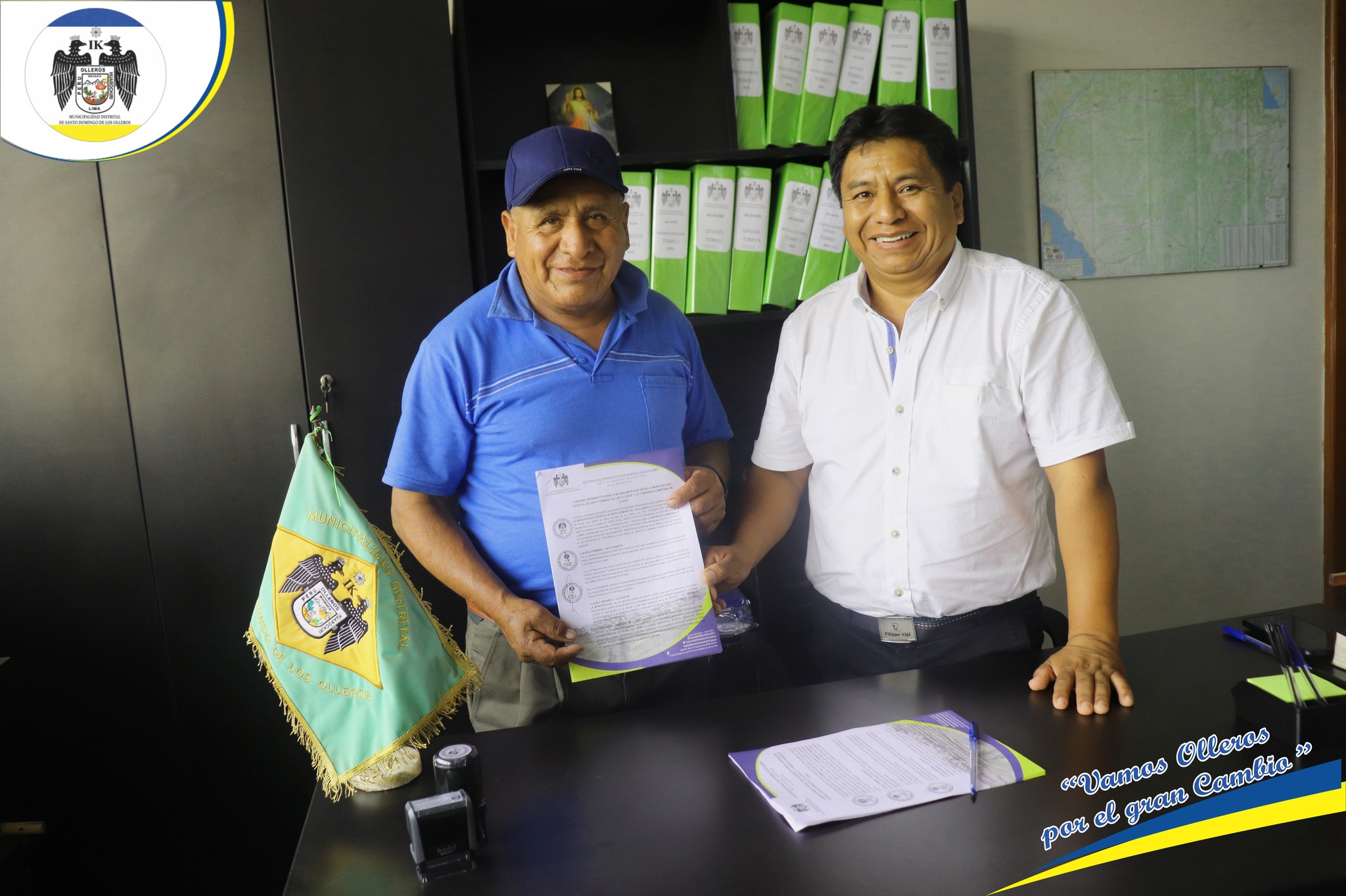 convenio con el presidente de la comunidad campesina de Llanac