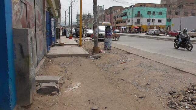 Avenida Parinacochas inconclusa