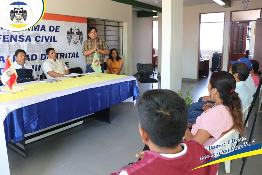 Primera reunión del CODISEC en el auditorio de la municipalidad.