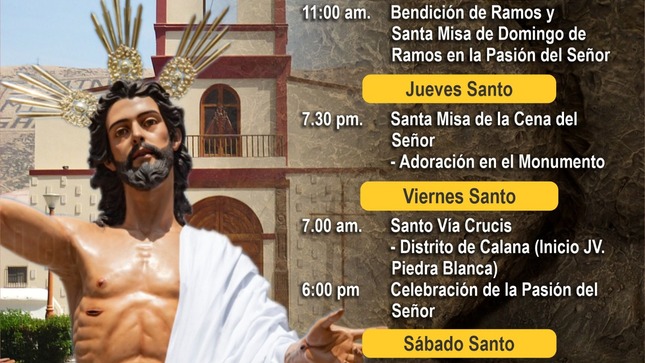 La Parroquia Virgen del Rosario y el Seminario San José, invita a sus actividades por Semana Santa