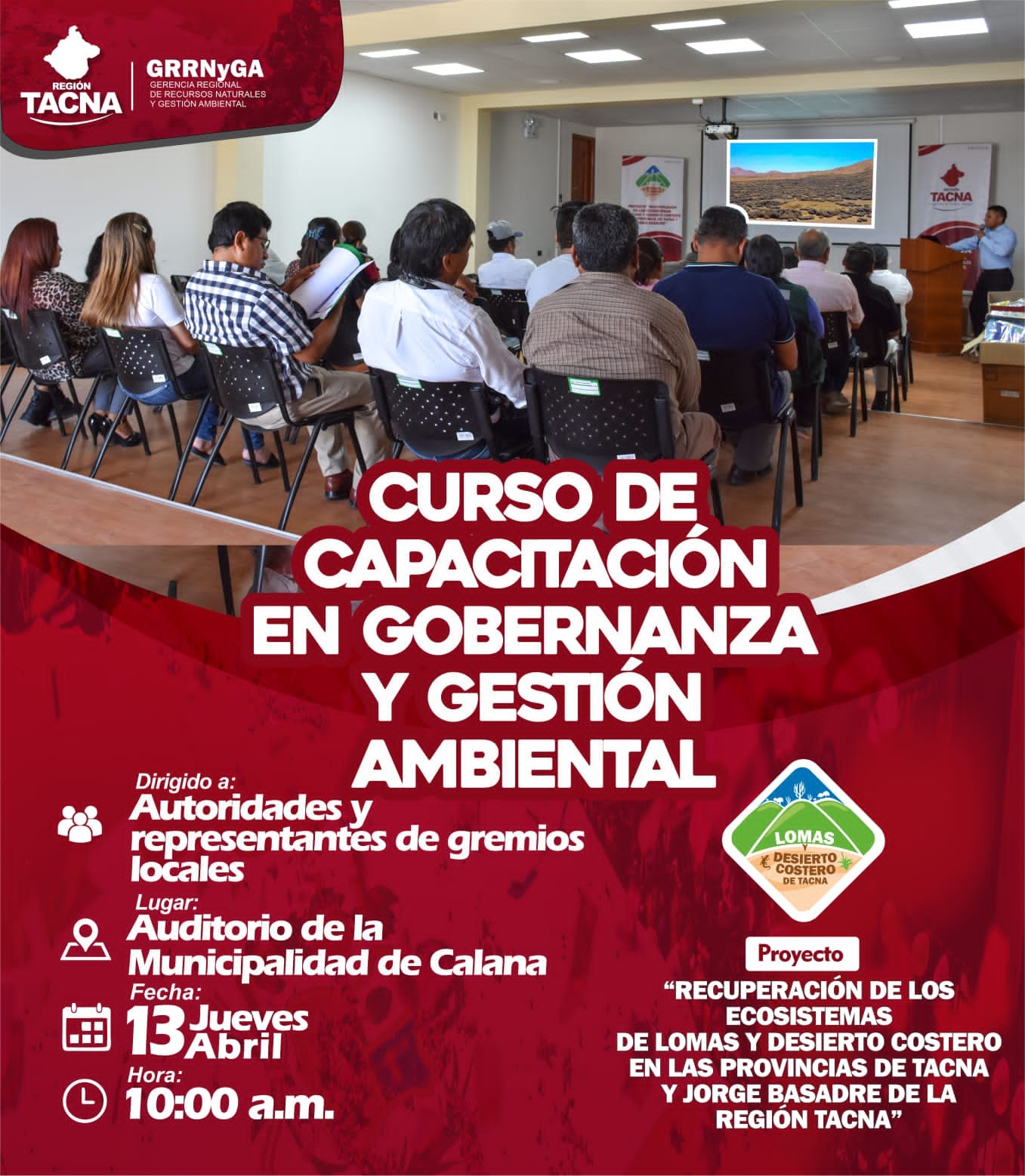 Se realizará Capacitación en el Distrito de Calana