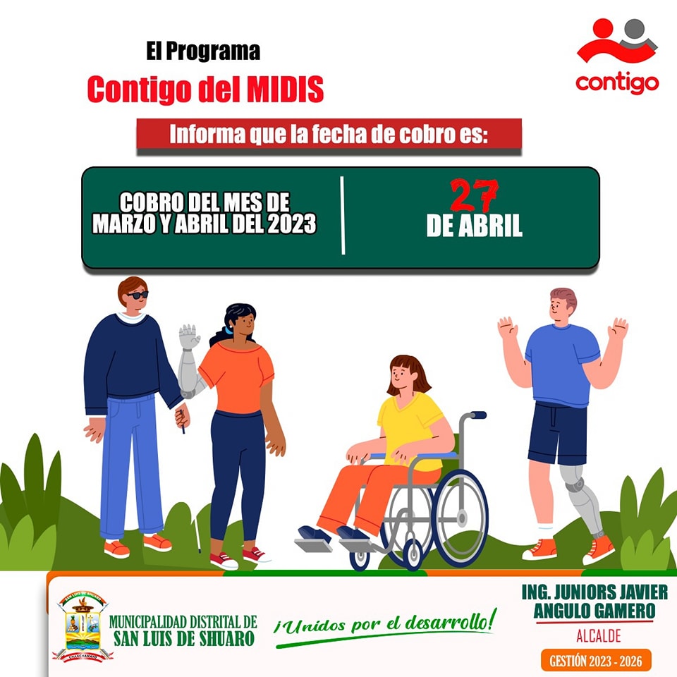 Programa Contigo del MIDIS - Fecha de cobro el 27 de abril