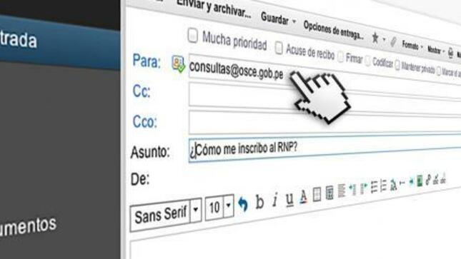 El tiempo de respuesta a una consulta recibida vía correo electrónico es de 24 horas.