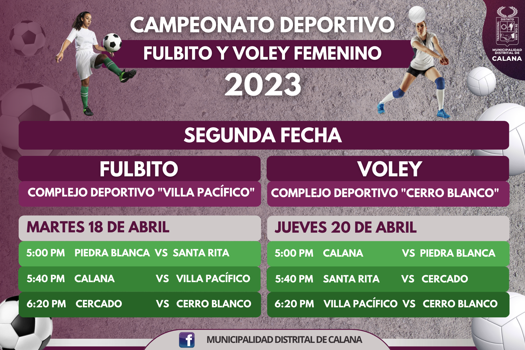 Segunda Fecha del Campeonato de Fulbito y Voley Femenino 2023