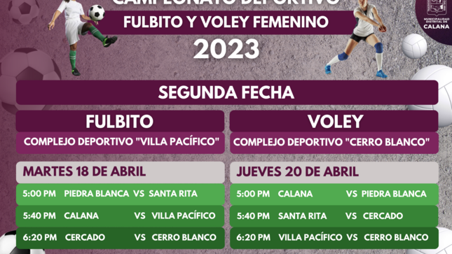 Segunda Fecha del Campeonato de Fulbito y Voley Femenino 2023