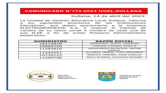 Comunicado N°172