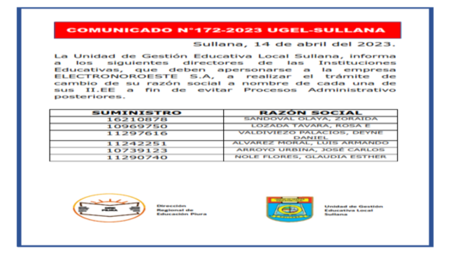 Comunicado N°172