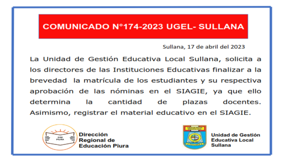 Comunicado N°174