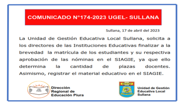 Comunicado N°174