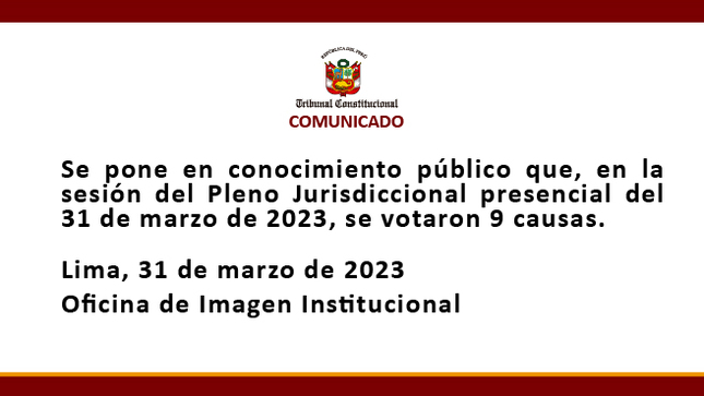 Comunicado 31 de marzo de 2023