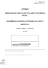 Vista preliminar de documento INFORME RENDICIÓN DE CUENTAS DE TITUALRES POR PERIODO ANUAL 2022 UNAH