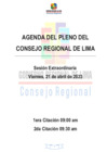 Vista preliminar de documento AGENDA DE SESIÓN DE CONSEJO REGIONAL N° 11-2023-CR/GRL