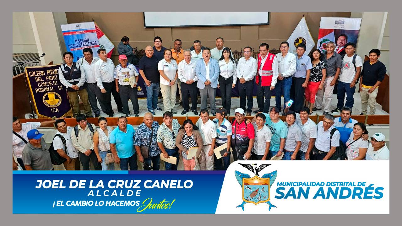 Alcalde Joel De La Cruz Canelo Participó De La Segunda Sesión Descentralizada Del Grupo De Pesca En El Colegio Médico De Ica.