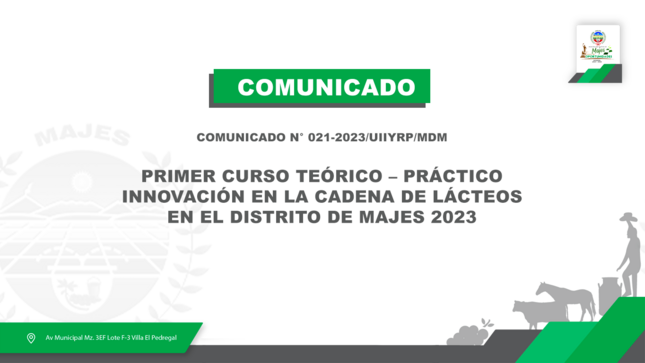 COMUNICADO N° 021-2023/UIIYRP/MDM
