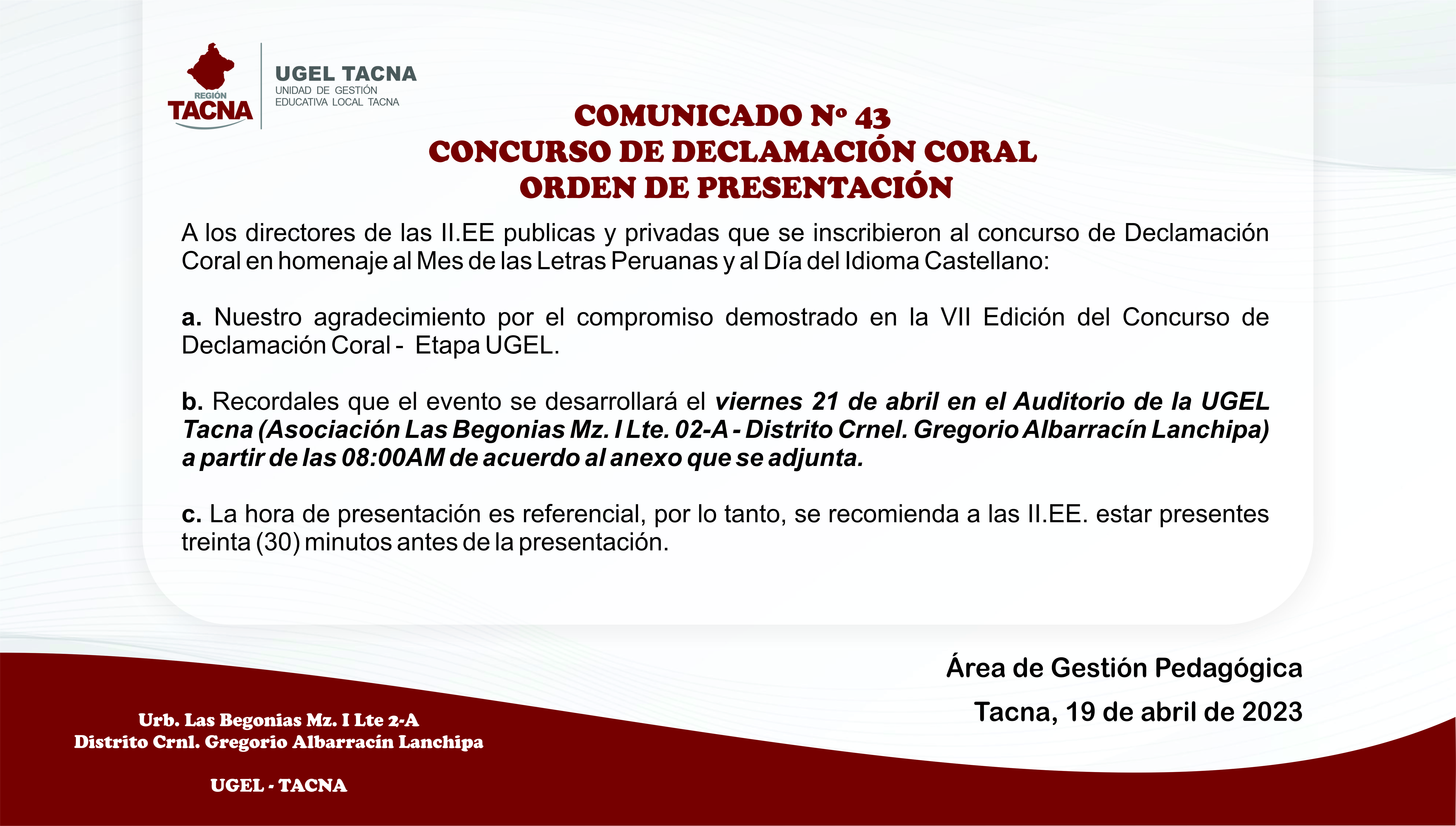 Archivo JPG de comunicado