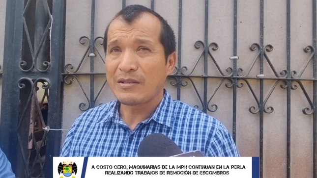 Maquinaria municipal continúa operando en La Perla Chaupis