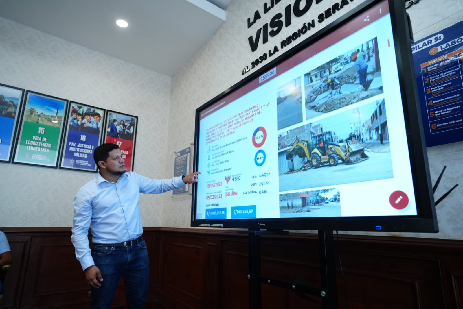 Gobernador César Acuña inicia destrabe de obras suspendidas en la región