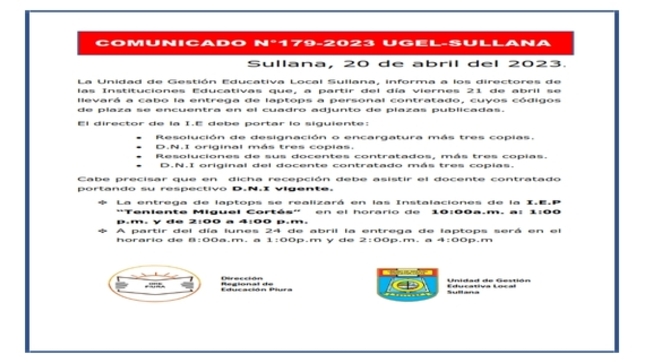 Comunicado N°179
