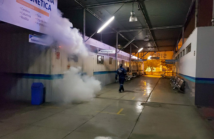 1 de Diris Lima Centro realizó acciones de fumigación en Parque Zonal Huiracocha para evitar propagación de dengue