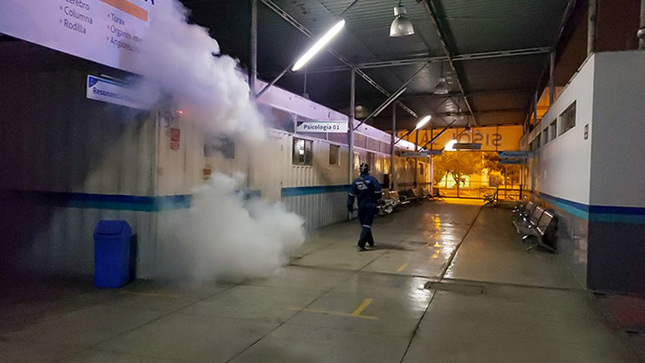 1 de Diris Lima Centro realizó acciones de fumigación en Parque Zonal Huiracocha para evitar propagación de dengue