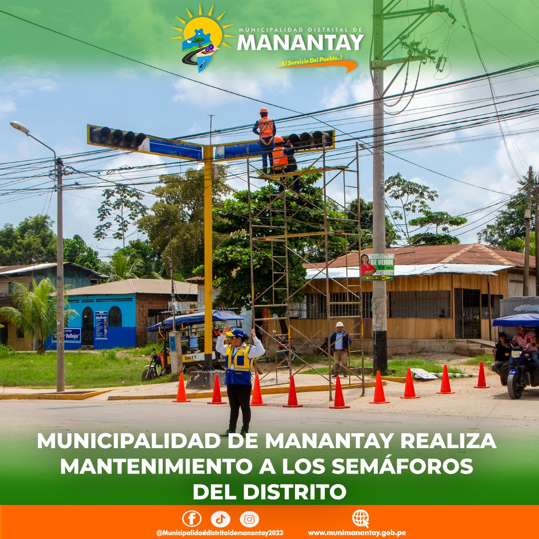 Municipalidad De Manantay realiza mantenimiento a los semáforos del distrito.