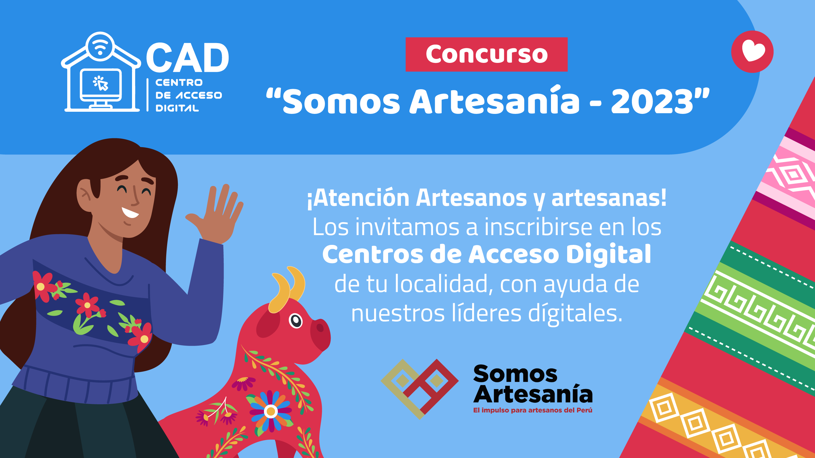 JPG información sobre la atención que realizan los CAD para que la ciudadanía se inscriba al concurso de artesanía