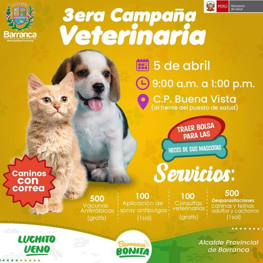 Tercera campaña veterinaria canina y felina