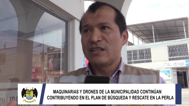 Maquinarias y drones de la municipalidad continúan contribuyendo en el plan de búsqueda y rescate en La Perla Chaupis