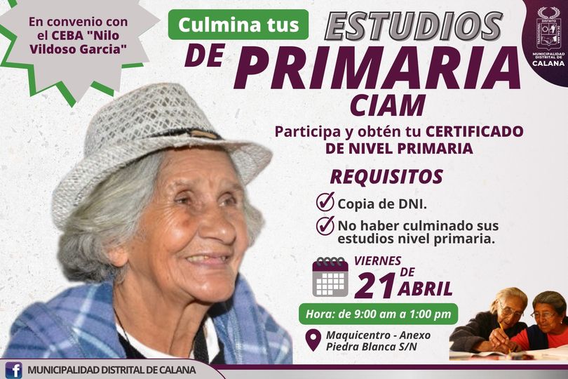 CULMINA TUS ESTUDIOS DE PRIMARIA