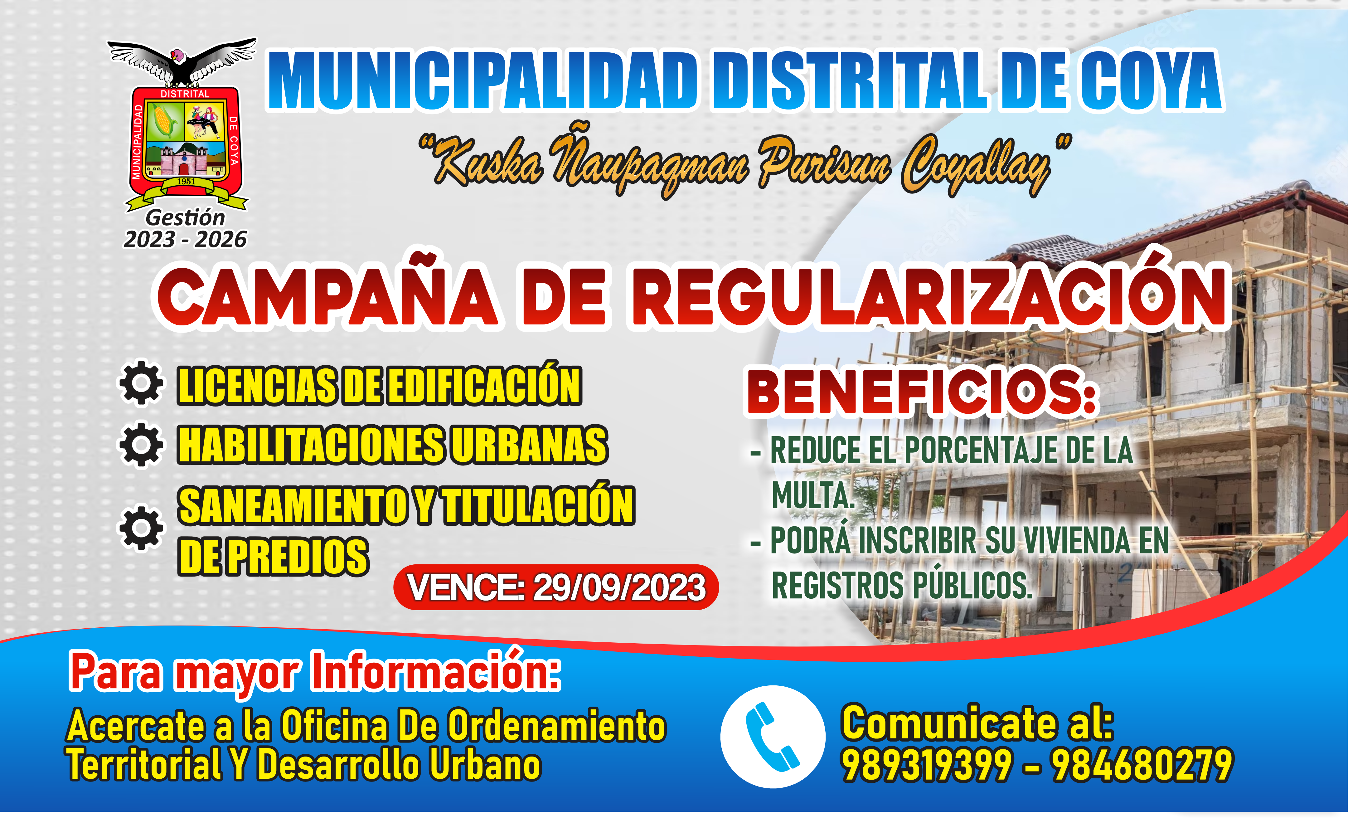 CAMPAÑA DE REGULARIZACION COYA 2023
