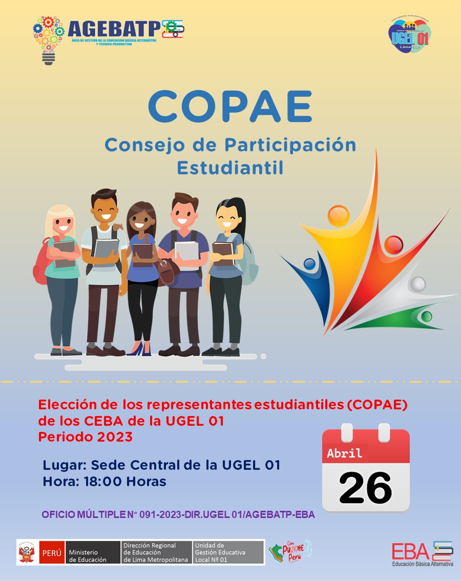 Elección de representantes estudiantiles de los CEBA periodo 2023