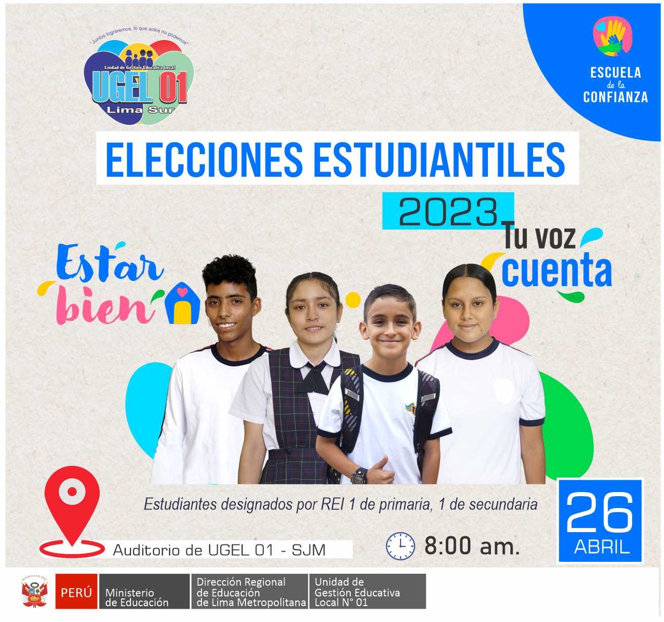 Elección de representantes estudiantiles de EBR periodo 2023