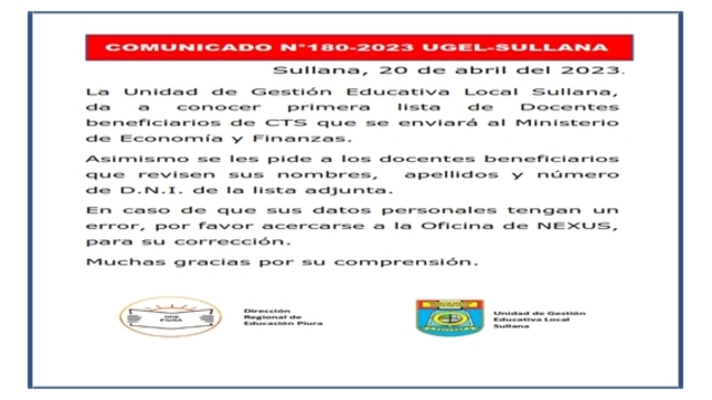 Comunicado N°180