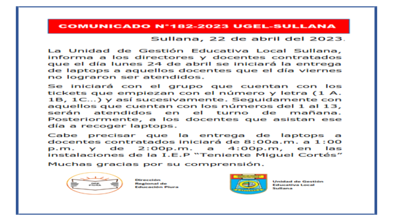 Comunicado N°182