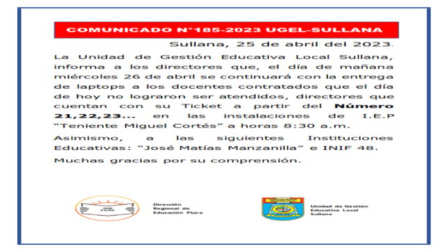 Comunicado N°185