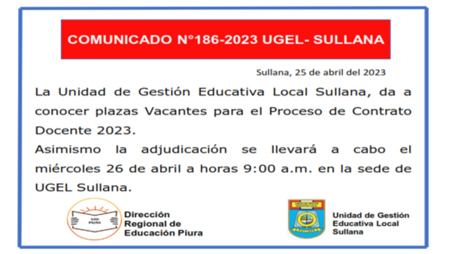 Comunicado N°186