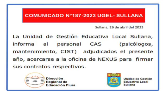 Comunicado N°187