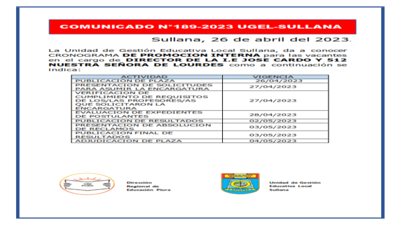 Comunicado N°189