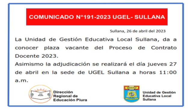 Comunicado N°191