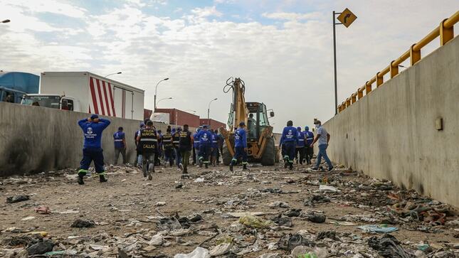 Intervinimos el túnel de emergencia de la Av. Gambetta y la parte baja del puente de la Av. Faucett con Morales Duárez.